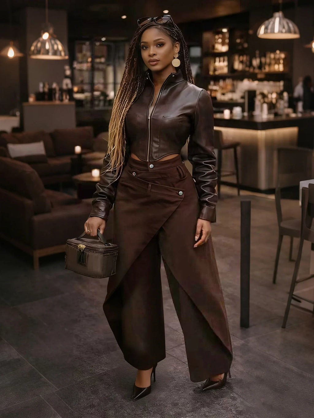 Vintage Washed Denim Wide Leg Pants Women Asymmetrical Wrap Overlap High Waist Y2K Streetwear Casual  Fashion Baggy Jeans