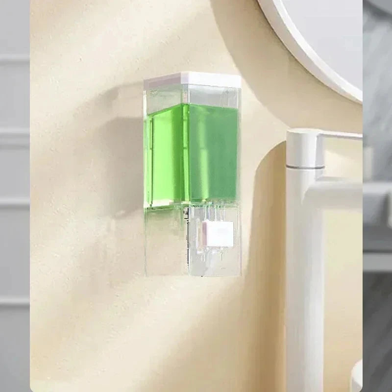 Homefish Punch‑Free Wall‑Mounted Manual Soap Dispenser Transparent No‑Trace Press‑Type Liquid Bottle For Bathroom Sanitizer Stor