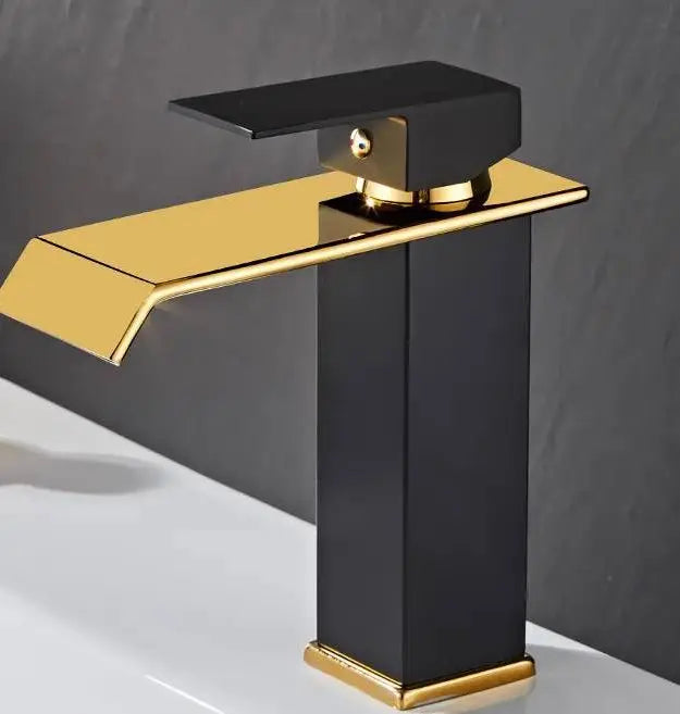 Hownifety Hot Cold Smart Sensor Bathroom Basin Faucet Deck Mount Waterfall Outlet Mixer Crane Tap Automatic Sense Touchless