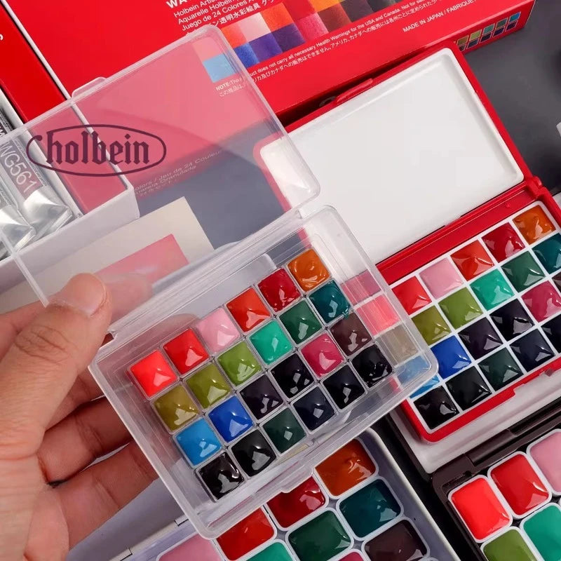 Holbein Artists' Watercolor Granulating Colors 24 Colors 0.5ml 1ml Acuarela Professional Pigments Art Supplies