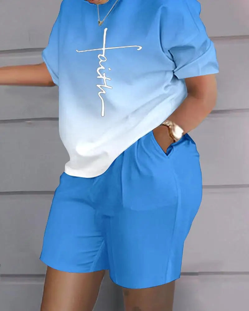 2026New Casual Set Solid Color Printed Shirt Button Long Sleeve Top+Pocket Shorts Set for Women womens matching sets 2 piece set