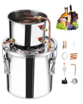 SucceBuy Alcohol Still 3 -8 Gallon  Stainless Steel Water Alcohol Distiller with Copper Coil  Brewing Refining Fermentation Kit