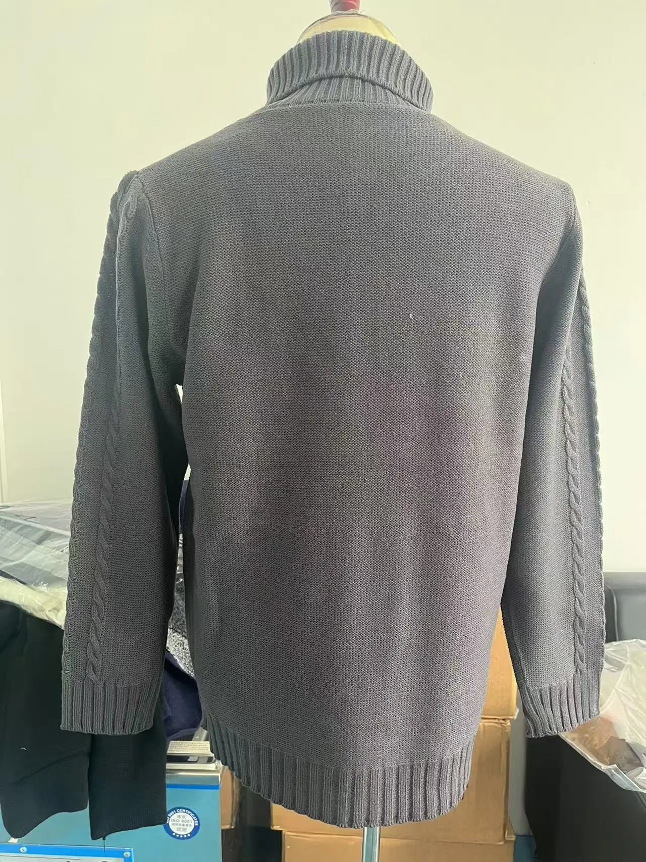 Pullovers Men Tops Turtleneck Sweaters Solid Knit Full Sleeve Casual Slim Fit Top Streetwear Thick Splice Sweater Autumn Winter