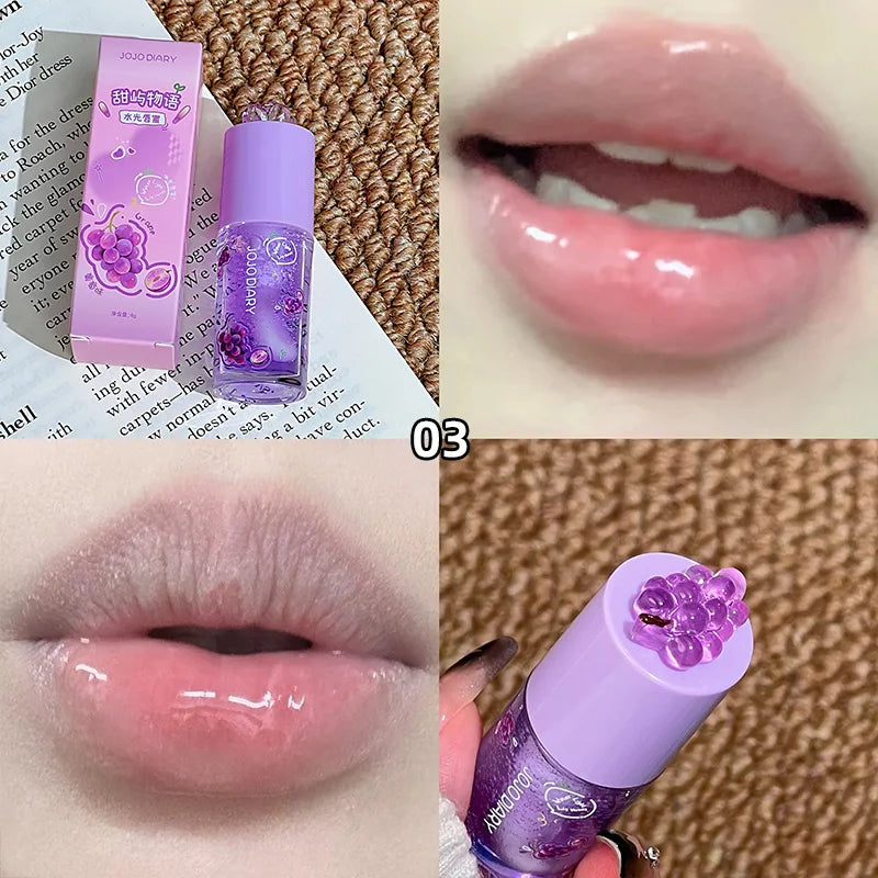 Jojo Diary Fruit-Flavored Lip Oil: Hydrating and Moisturizing, Prevents Chapped Lips and Reduces Wrinkles, Suitable for Winter Lip Care, Korean-Style Water Gloss Lip Gloss.