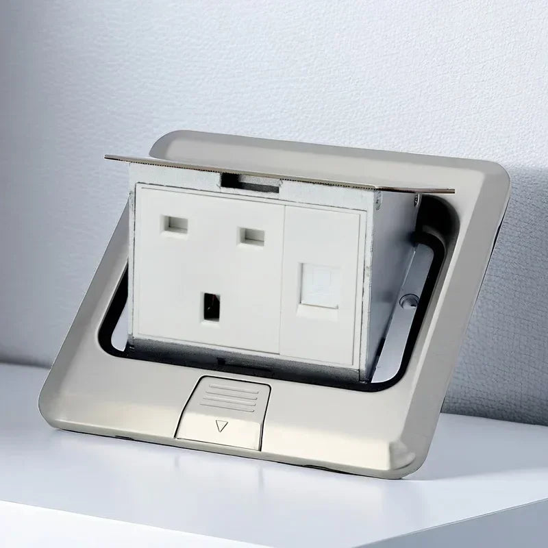 Electrical Switches Desktop Socket EU/Universal Power Outlet Hidden Type Pop Up Floor Socket For Meeting Room