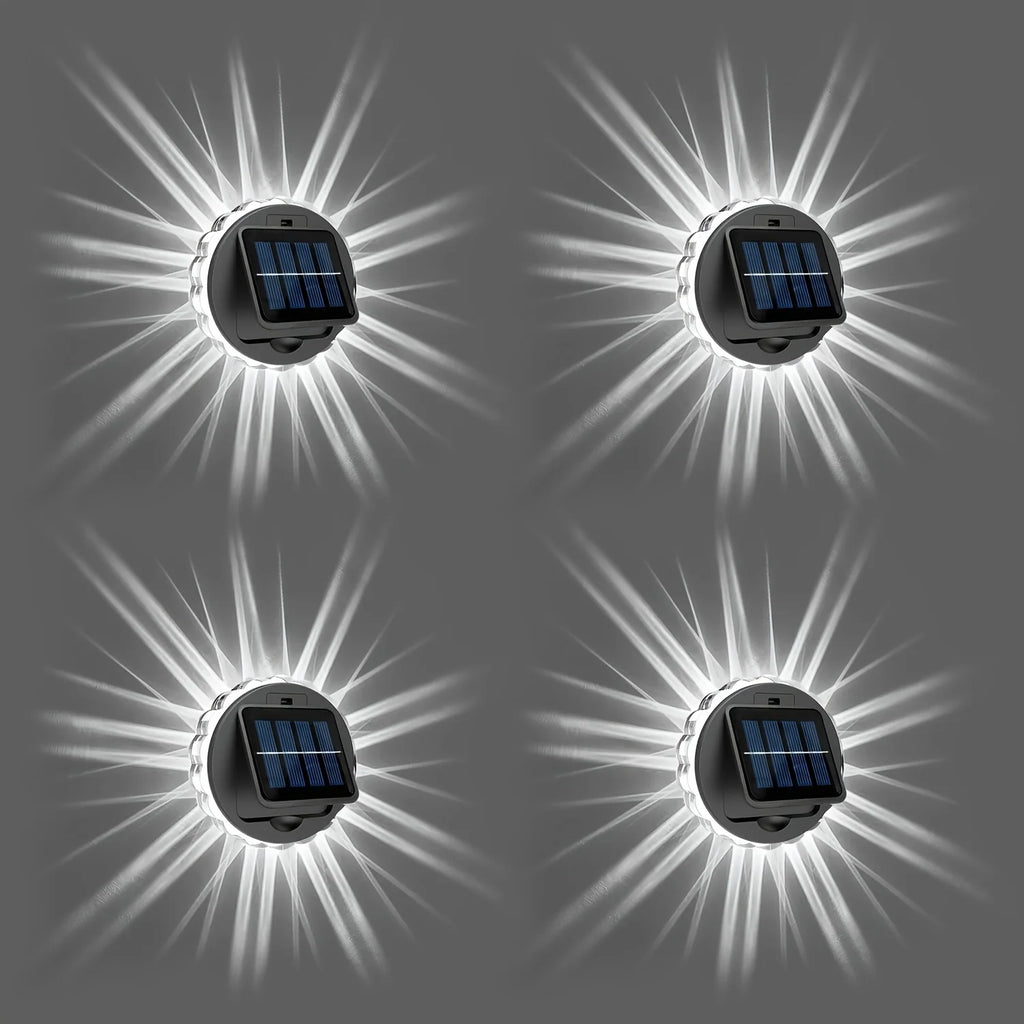 4 Packs Waterproof LED Decorative Light Outdoor Solar Stairs Lights for Wall Garden Yard Patio Pool Pathway Outside Solar Lamp