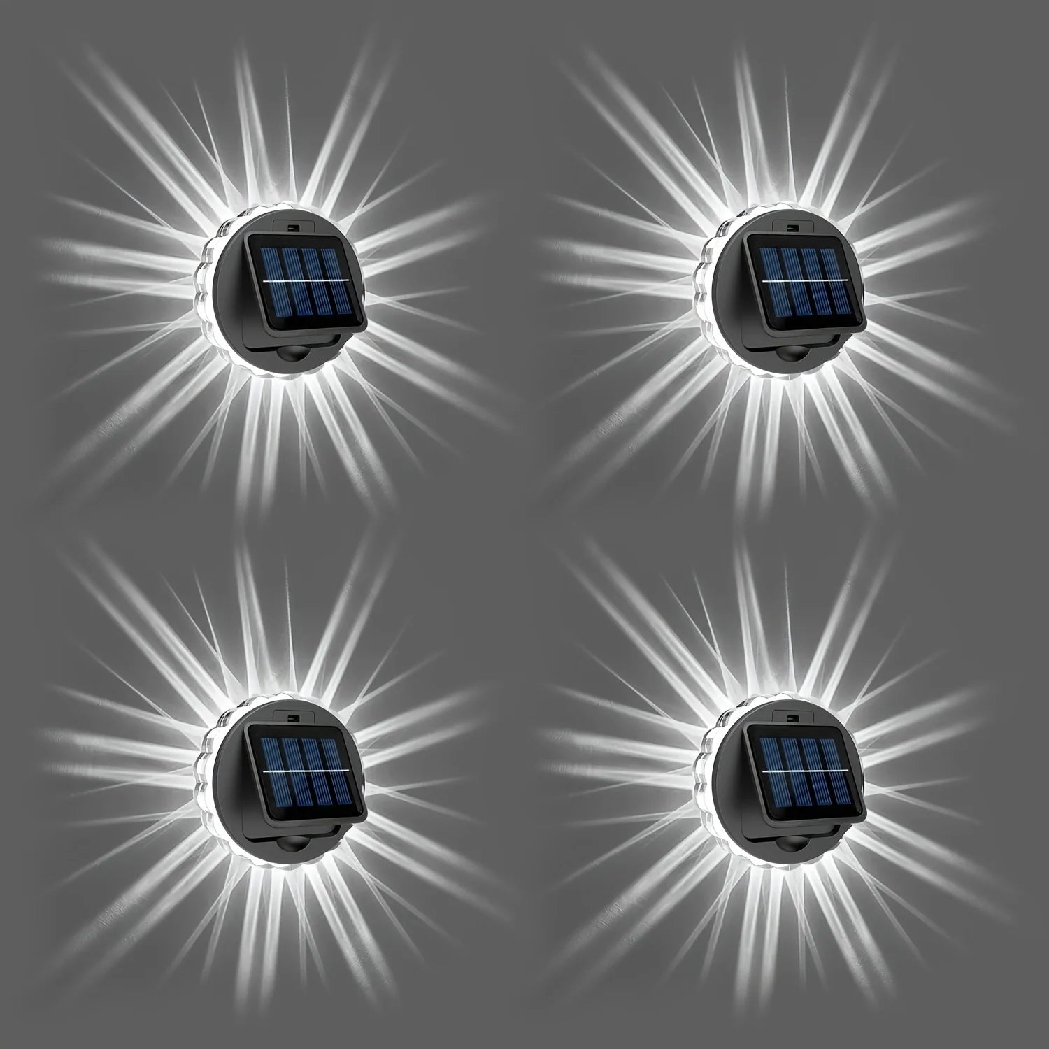 4 Packs Waterproof LED Decorative Light Outdoor Solar Stairs Lights for Wall Garden Yard Patio Pool Pathway Outside Solar Lamp