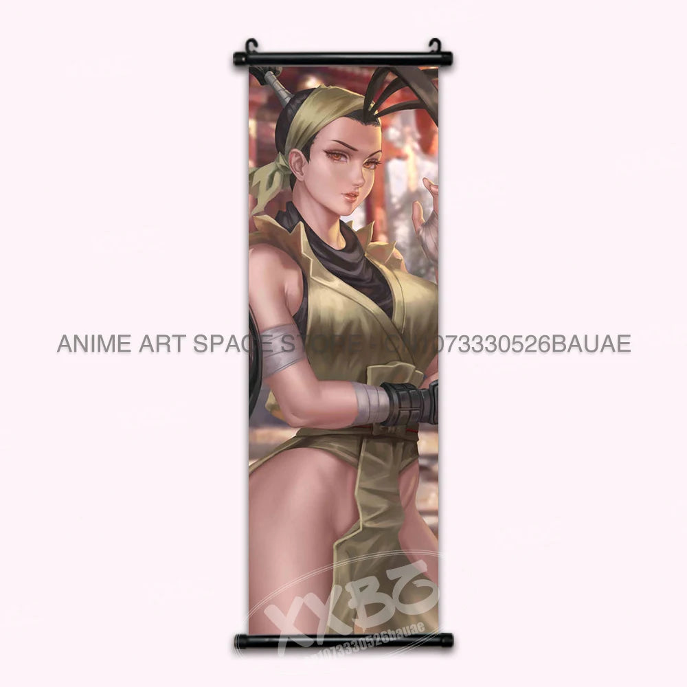 Street Fighter Hanging Painting Fighting Game Wall Artwork Gouken Scrolls Picture Sakura Kasugano Print Canvas Poster Home Decor