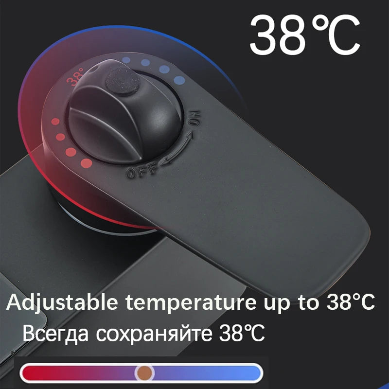 Chrome/Black Thermostat Shower Set Faucet 4 Ways Bathroom Faucet Rainfall Mixer Tap Digital Display Shower Set System Bathroom