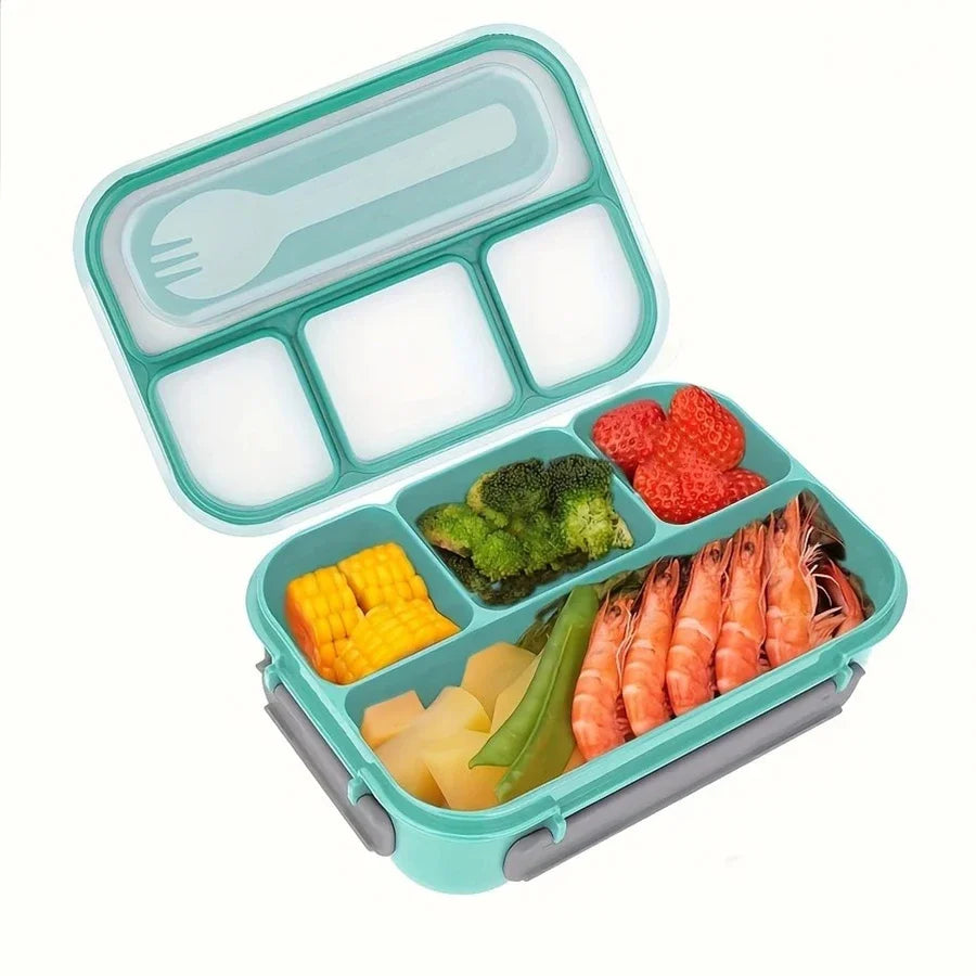 1PC Four grid plastic lunch box 1300ML,student office lunch box,Sealed Leak Proof And Easy To Clean Student Bento Box