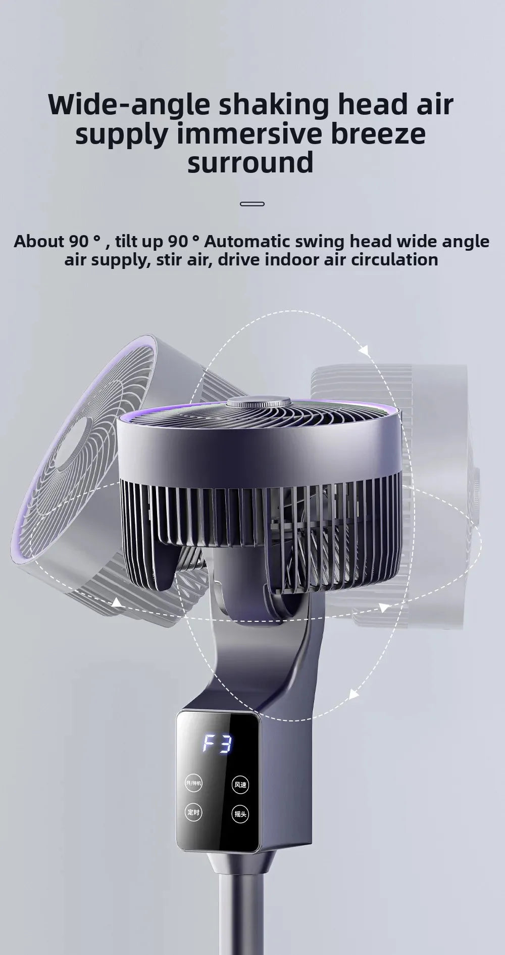 Air Circulator Fan with Aroma Diffuser,Long-Distance Oscillating Floor Fan for Home/Dorm,Energy-Saving 3-Speed Quiet Desk Fan
