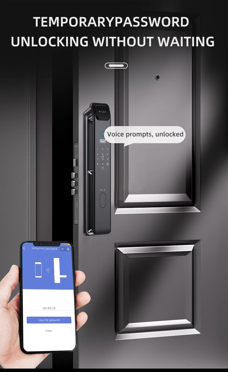 EGFirtor Password Door Lock Face Recognition Fingerprint Lock with Camera Biometric Smart Digit Lock