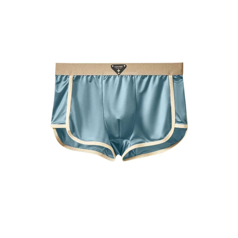 4Pack Ice Silk Men Underwear 10A Grade Antibacterial Mulberry Silk Blended Lining Mens Boxers Trendy Mens Boxershorts