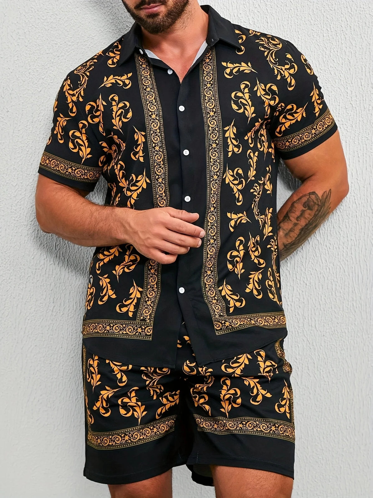 Trendy Summer 3D Printed Casual Men's Shirt Shorts Hawaiian Shirt Set Couple Adult Sports Vacation Clothing No Interior Match