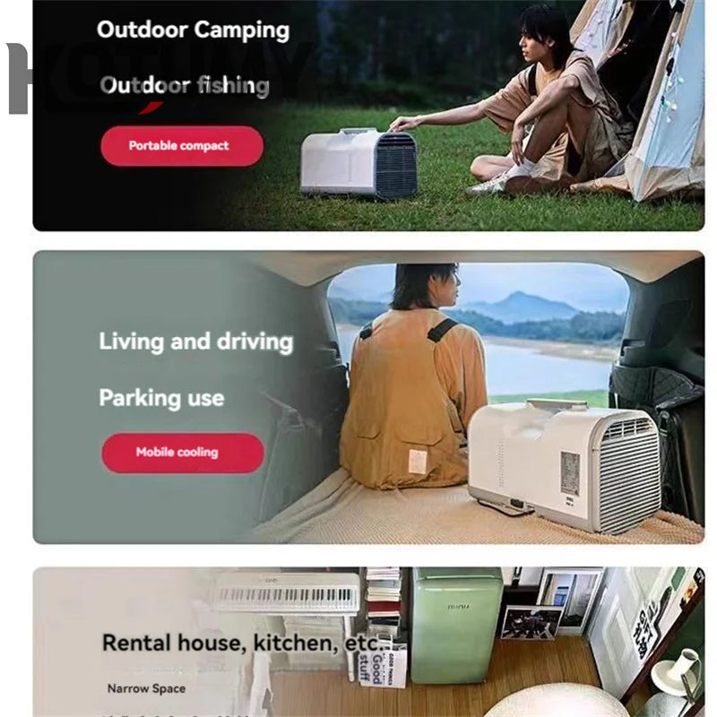 Portable Air Conditioners Outdoor Camping Air Cooler With Remote Control Audio Function Intelligent Hidden Panel 110v/220v/24v/1