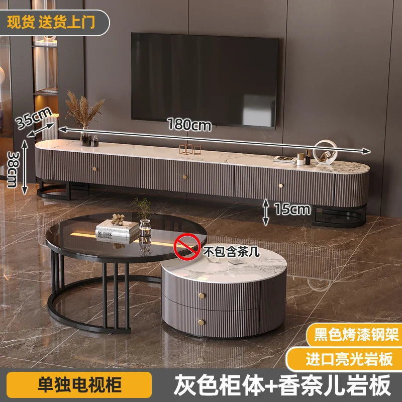 Modern Metal Handles Tv Stand European Unique Simple Minimalist Tv Stand Trendy Industrial Tv Meubel Furniture Home Living Room