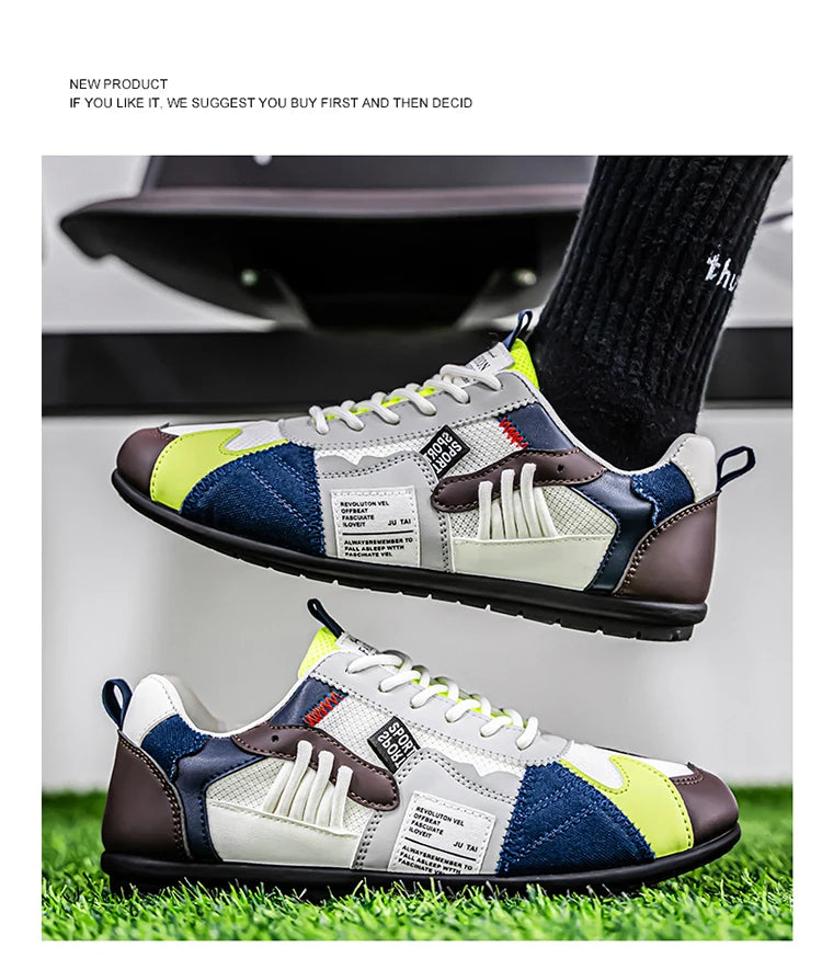 Men's Trendy Black and Gray Color-Blocked Mesh Breathable Casual Sports Shoes, Summer Thin Retro Forrest Gump Shoes, Lightweight Soft-Soled Shock-Absorbing Non-Slip Versatile Wear-Resistant Men's Shoes