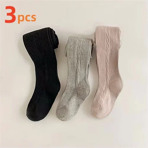 1/3pcs Kids Tights For Girls Cotton Knitted Children Baby Girl Tights Spring Soft Pantyhose Elegant Princess Leggings 2-8Years