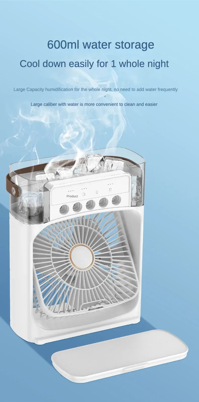 Portable Humidifier Fan AIr Conditioner Household Small Air Cooler Hydrocooling Portable Air Adjustment For Office 3 Speed Fan