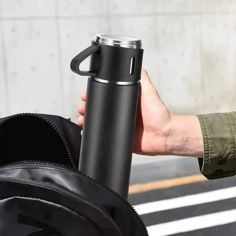 Coffee Thermos Stainless Steel Vacuum-Insulated Water Bottle  Insulated Bottle with Cup for Hot & Cold Drink Outdoor Travel Mug