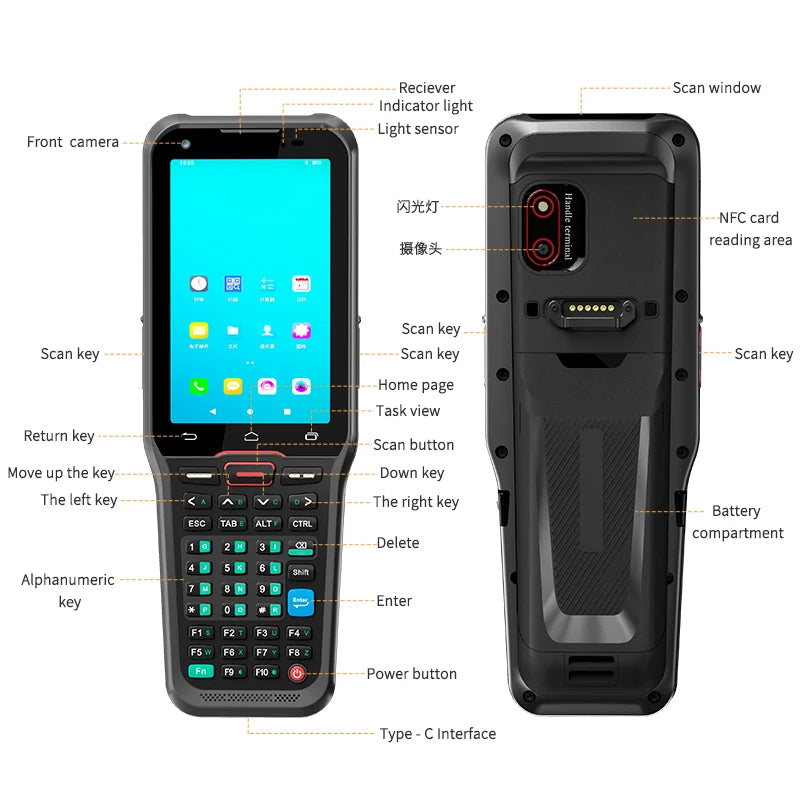 Rugged Android PDA Handheld Terminal GSM 4G WiFi NFC Barcode Scanner for Inventory Logistics Warehousing Data Collection N41