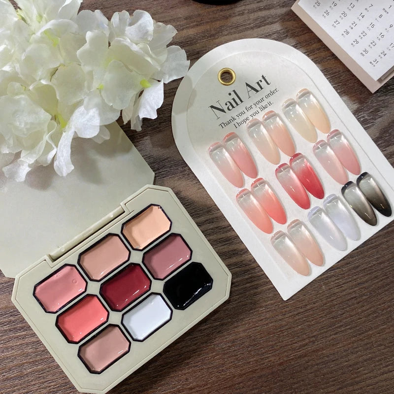 Spring and Autumn Style 9-Panel Solid Gel UV Nail Art: DIY Nail Art Charm, Suitable for French Manicures, Perfect for Beginners
