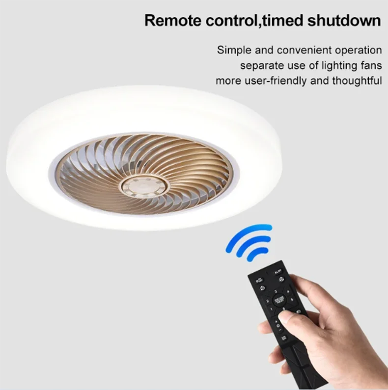 Smart Ceiling Fan Fans With Lights Remote Control Bedroom Decor Ventilator Lamp 52cm Air Invisible Blades Silent