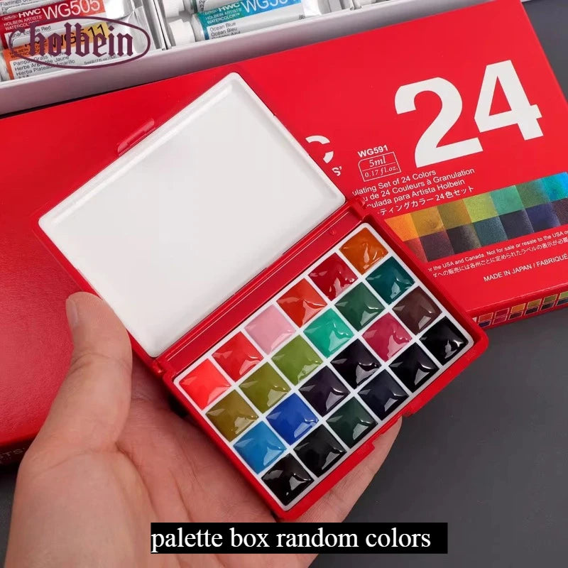 Holbein Artists' Watercolor Granulating Colors 24 Colors 0.5ml 1ml Acuarela Professional Pigments Art Supplies