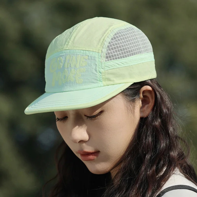 Spring Summer Outdoor Breathable Quick-drying Baseball Cap for Men and Women Lightweight Soft Brim Retro 5-panel Camping Hat