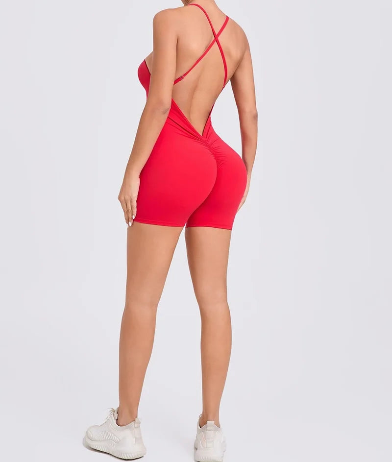 Cloud Rise Yoga SEXY Sports Jumpsuit Women Gym Fitness Playsuit Training Rompers Female Workout Bodysuits Lady Backless Overalls