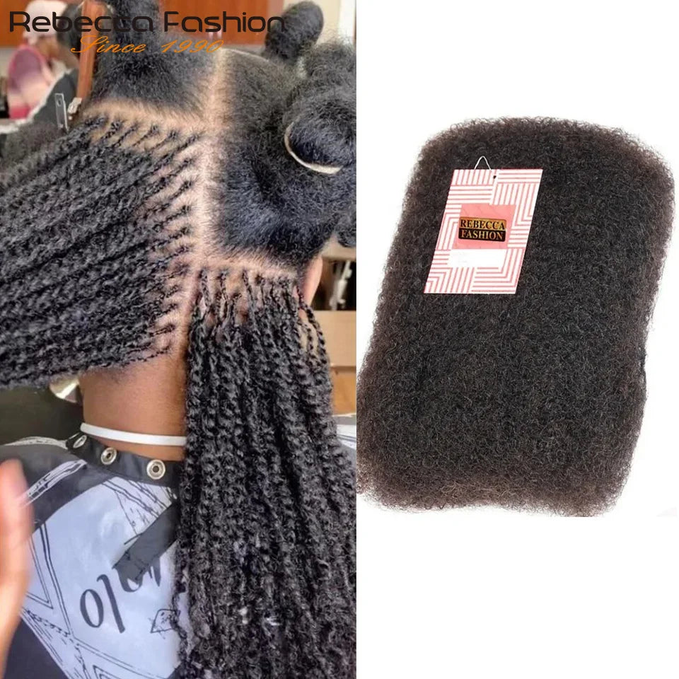 QVR Afro Kinky Bulk Human Hair Kinky Curly Bulk For Braiding DreadLock 50g/Pack Hair Extentions Natural Color No Attachment