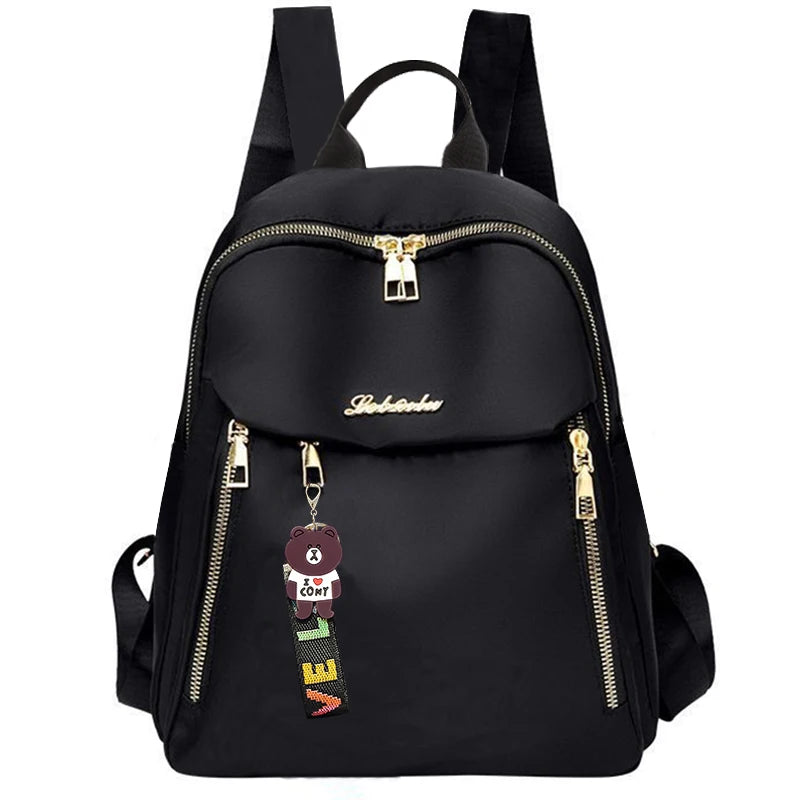 Chic Minimalist Motorbike Backpack Soft Nylon Fabric, Compact Fashion Rucksack for Outdoor Leisure Weekend Short Trips