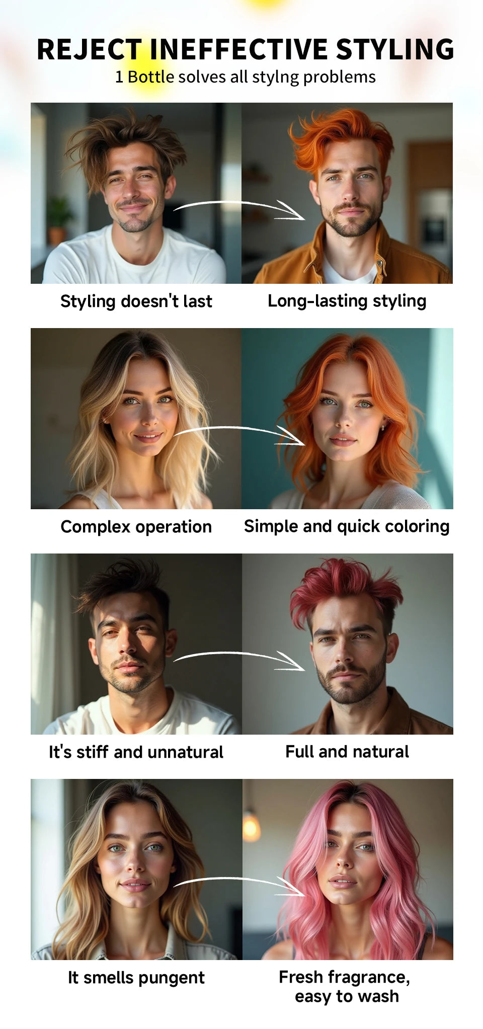 Valentine's Day DIY Hair Dyed Mud Hair Colour Wax Easy To Wash Coloring Cream One-time Hairs Beard and Eyebrows Colour Products
