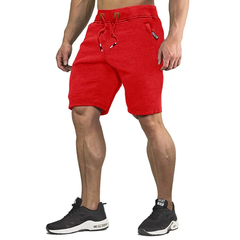 TACVASEN Summer Cotton Running Track Shorts Mens Casual Jogger Shorts Elastic Waist Athletic Workout Zipper Pockets Short Pants