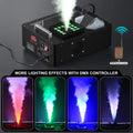1500W LED Fog Machine 24LED Remote Control Vertical Smoke Machine with RGB Disco Dj Stage Light for Wedding Night Club Party