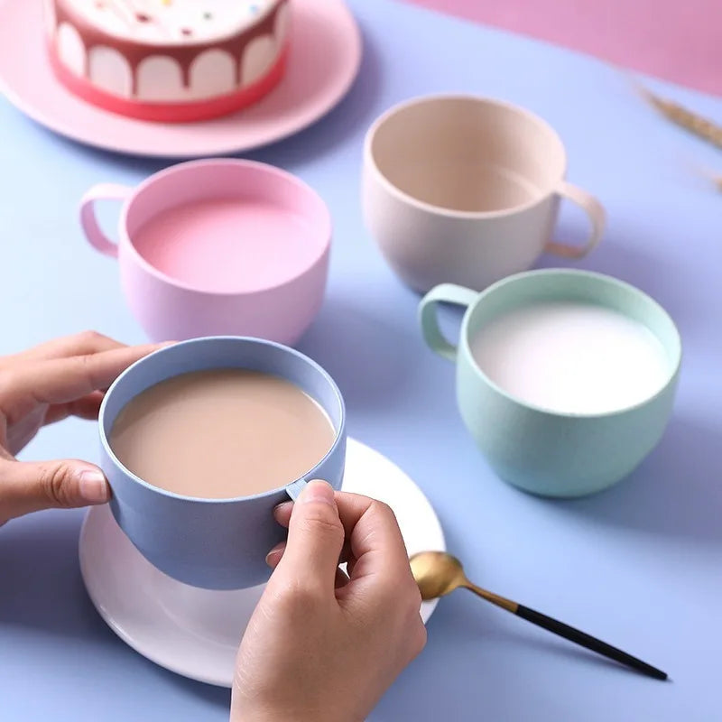 4pcs/set, Multi-functional Minimalist Coffee Drink Cup, Portable Colorful Cup, Simple Large Drink Cup