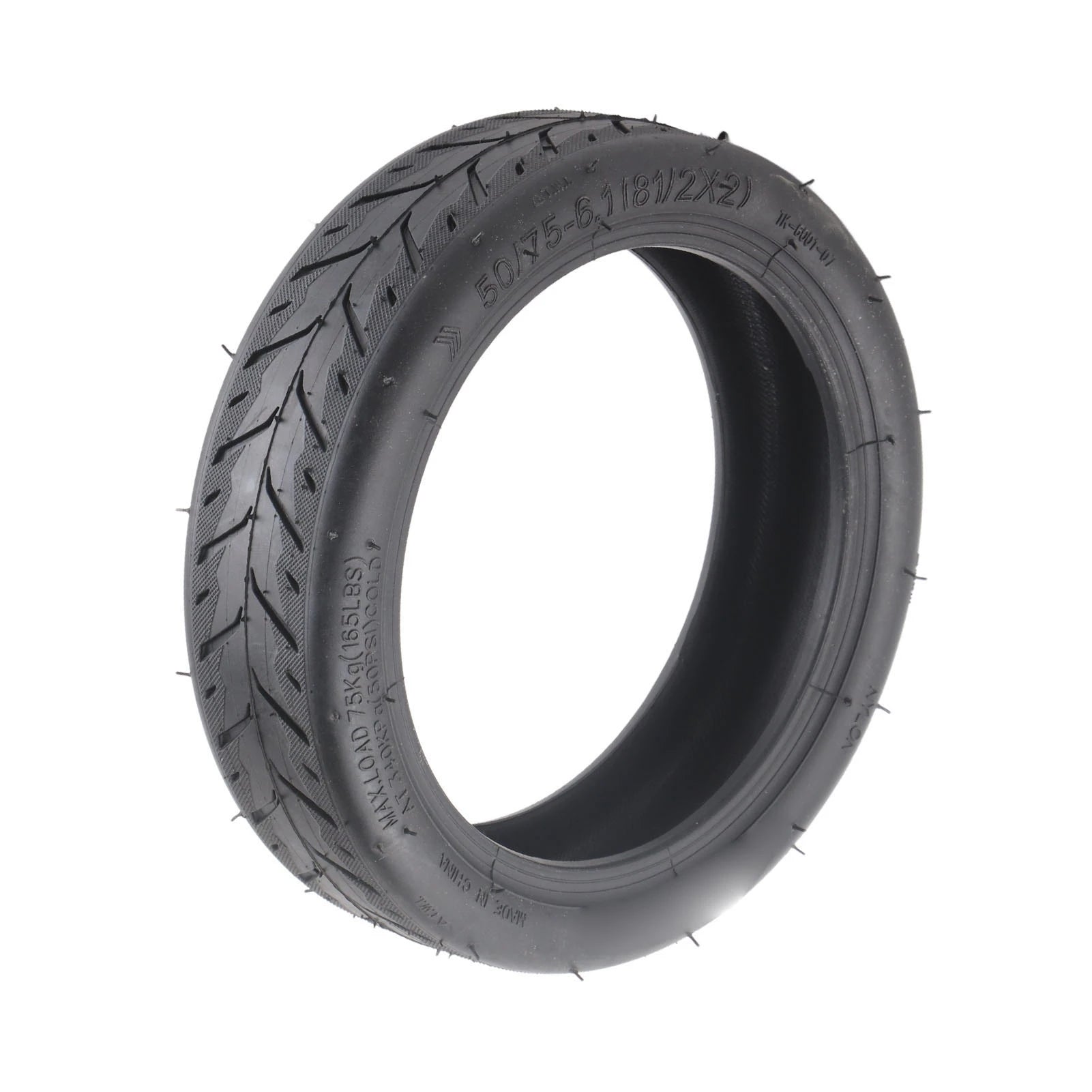 Scooter Tire Replacement 50/75‑6.1 Electric Scooter Tire Rubber Grooves Excellent Grip Shock Absorption Electric Scooter Parts