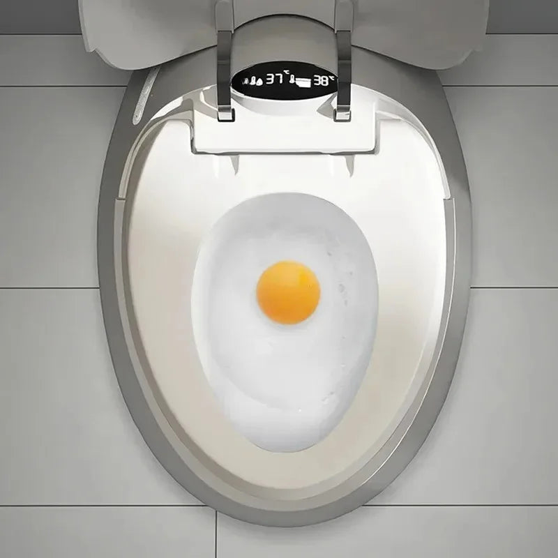 Intelligent One-Piece Egg Shape Automatic Round Ceramic Toilet Bowl New Design Bathroom Sanitary Ware SetToilet