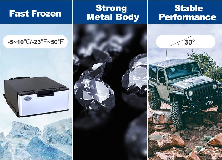 Hot Sale 12V 24v Portable Car Drawer Refrigerator Compressor Refrigeration Ice Maker Marine RV Camper