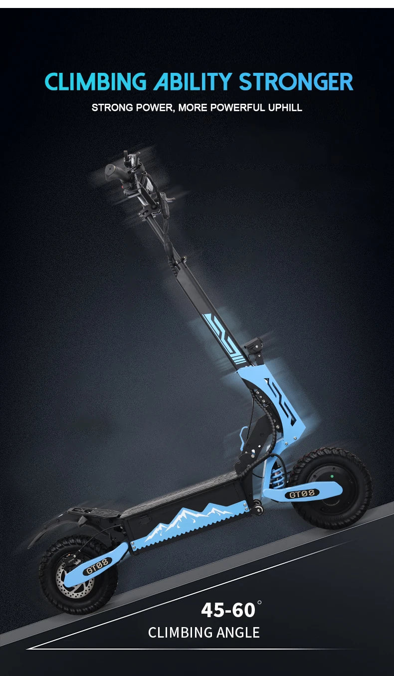 5600W Adult Electric Scooter Dual Motor Top Speed Sport Folding E-Scooter with Detachable Seat
