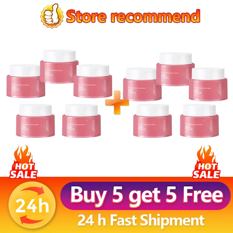 Pink Collagen PDRN Capsule Cream with Niacinamide Cream for Uneven Skin Tone Lightweight Face Moisturizer Non Greasy care