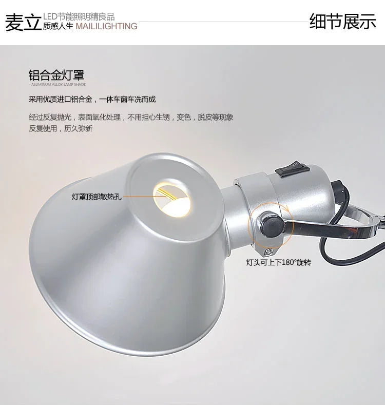 Modern Simple Modern Foldable Wall Lights Long Swing Arm Adjustable Aluminum Sconces Lamps Telescopic Wall Lights For Bedroom