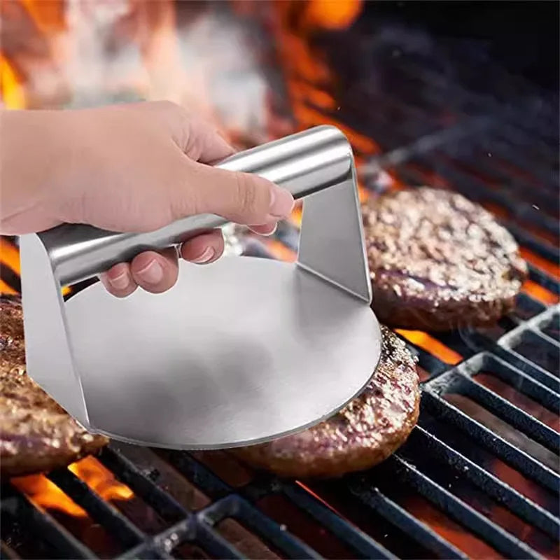 Hamburger Press Stainless Steel Smash Burger Press Patties Meat Masher Circular Meat Press Mold for Deli Meats Kitchen Gadgets