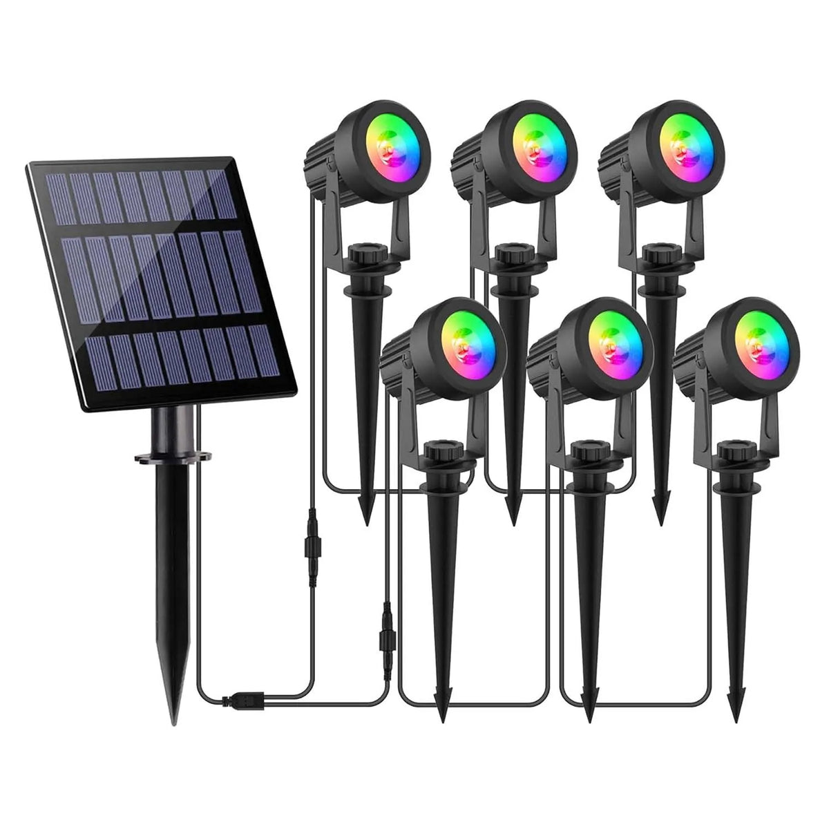 3000K/6000K/RGB Outdoor Solar LED Light IP65 Garden Landscape Pathway Wall Lamp for Tree Decor Yard Street Solar Spotlight