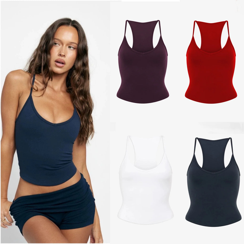 C-B Women Stretch Yoga Outfit Halter Crop Top Fold Over Waist Biker Shorts Gym Workout Running Fitness Active Sportswear