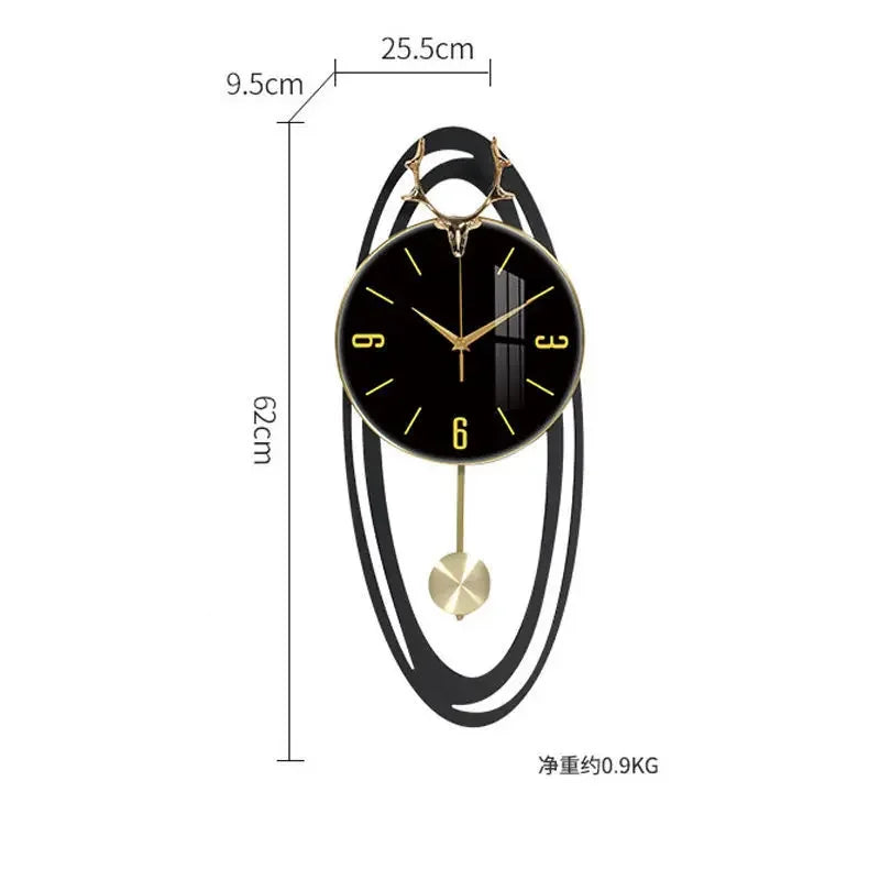 Creative trend  home fashion wall hanging clock Modern simple light luxury living room atmosphere hanging clock wall decoration