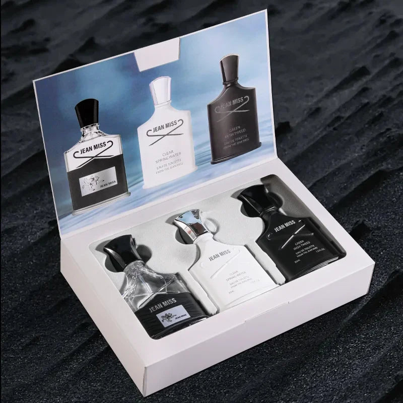 Fresh Natural Perfume For Men Gift Box 3pcs Set Lasting Cologne Scent JEAN MISS Brand Parfum Charming Man Perfumes Hombres