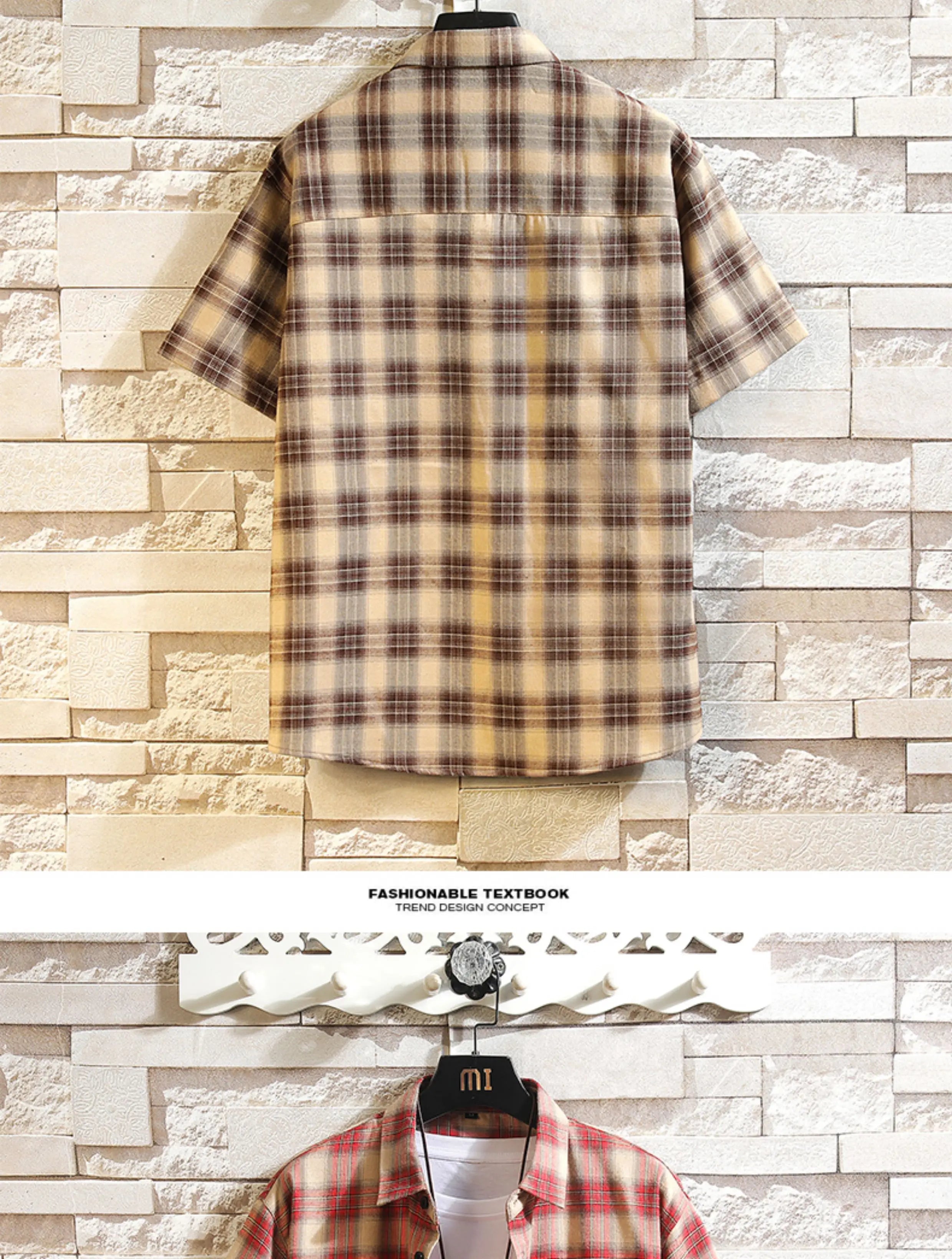 New Men's Shirts Casual Loose Designer Plaid Short Sleeve Shirts Mens Clothing Trend Social Mens Office Shirt Daily Work 5XL