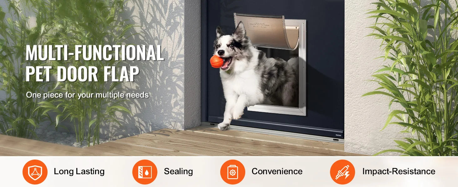 SucceBuy Pet Door Replacement Flap Compatible Flap Pet Doors Magnetic Strip Weather-proof Thickened PVC Replacement Flap