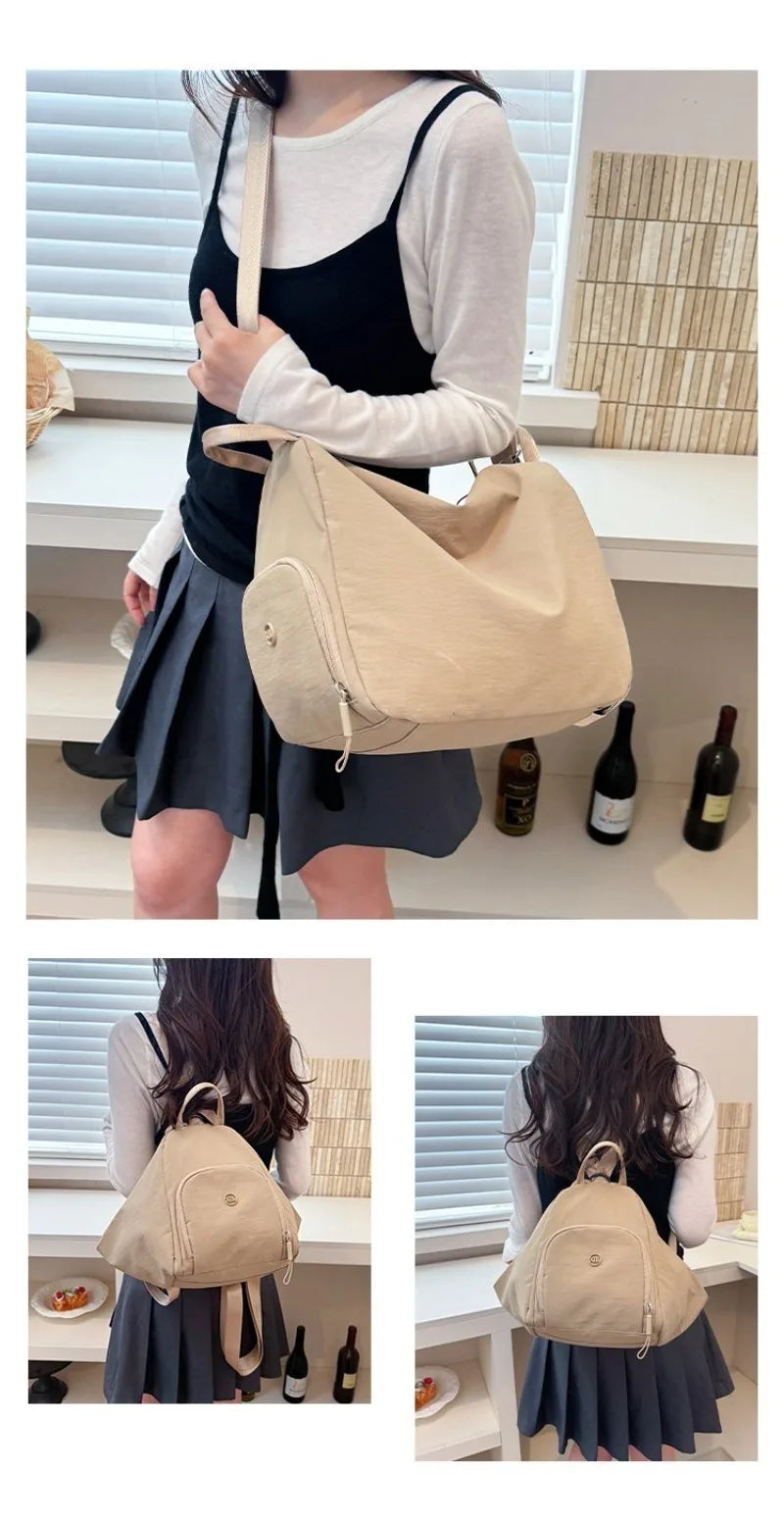 Women's Casual Nylon Large Capacity Shoulder Bag with Pocket, Casual Style for Daily Use, Sports, Travel, and Outdoor Activities